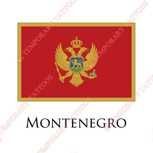 Montenegro flag Customize Temporary Tattoos Stickers NO.1934